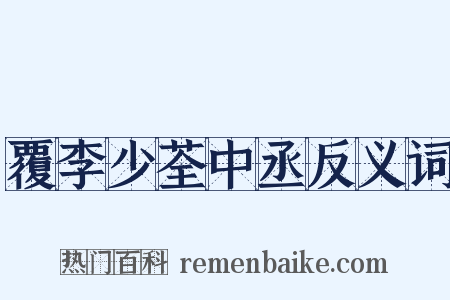 覆李少荃中丞反义词是什么意思的图片